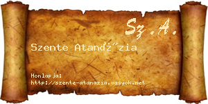 Szente Atanázia névjegykártya